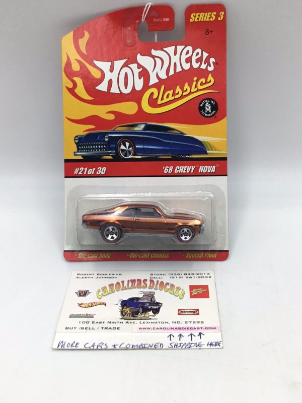 Hot wheels classics series 3 #21 68 Chevy Nova orange GG4 Fashion