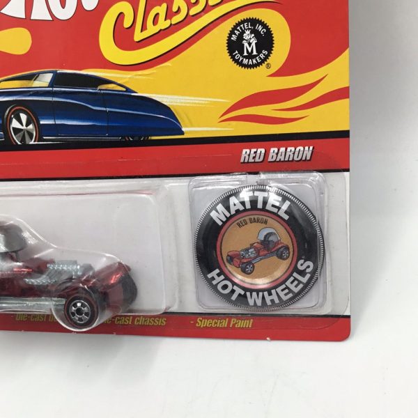 Hot wheels classics series 4 #8 Red Baron spectraflame red large card with button bad card GG4 For Discount