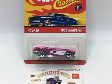 Hot wheels classics series 2 #5 1958 Corvette pink CC3 Supply