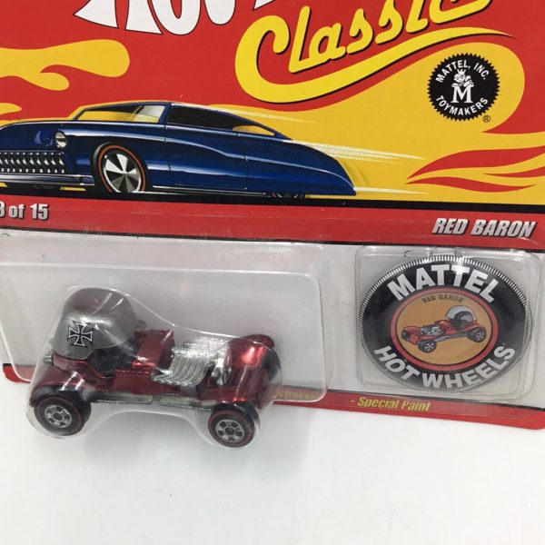 Hot wheels classics series 4 #8 Red Baron spectraflame red large card with button GG4 Cheap