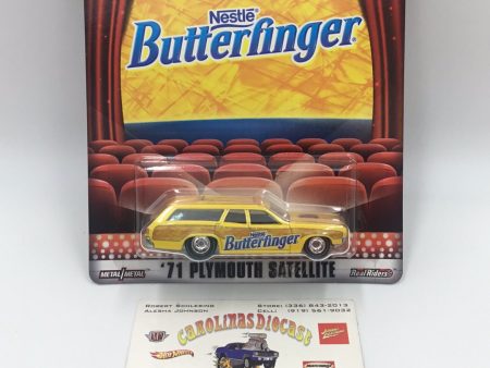 Hot Wheels Pop Culture Butterfinger 71 Plymouth Satellite real riders E1 Fashion