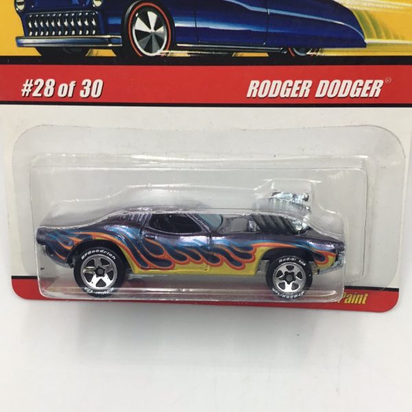 Hot wheels classics series 3 #28 Rodger Dodger blue with flames GG3 For Cheap