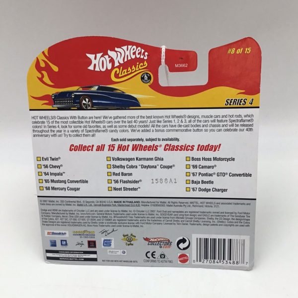 Hot wheels classics series 4 #8 Red Baron spectraflame red large card with button GG4 Cheap