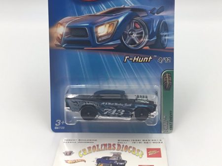 2005 Hot Wheels #124 Treasure Hunt 1957 Chevy black hub variation real riders W protector Online Hot Sale