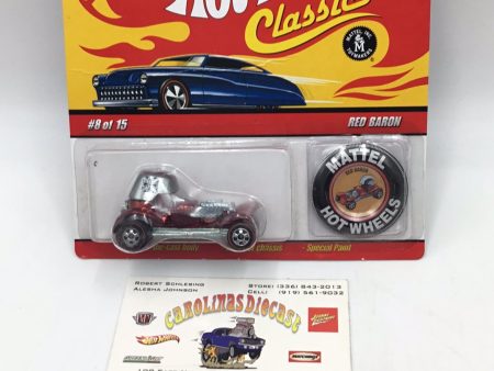 Hot wheels classics series 4 #8 Red Baron spectraflame red large card with button bad card GG4 For Discount