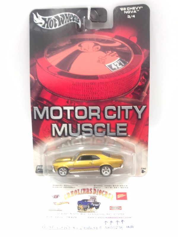 Hot wheels Motor City Muscle 68 Chevy Nova 3 4 real riders Hot on Sale