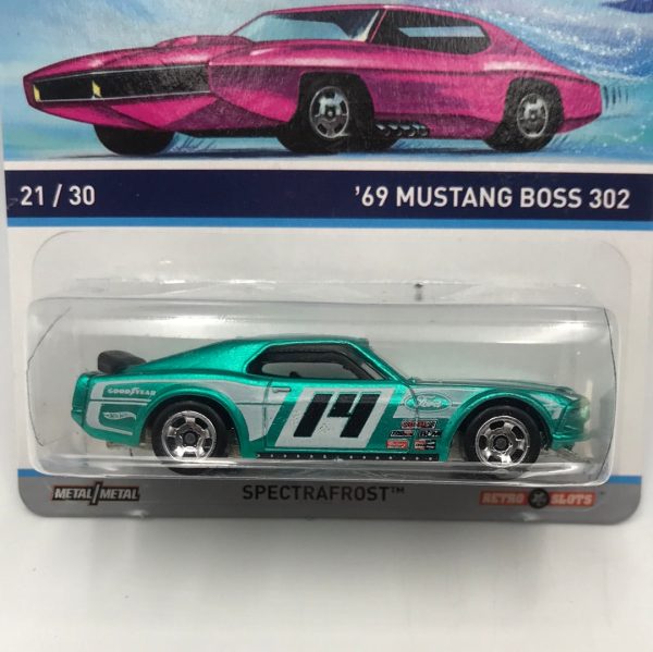 Hot wheels cool classics 69 Mustang Boss 302 21 30 metal metal retro slots pink car on card Z6 Supply