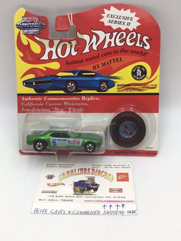 Hot wheels Vintage Collection series II Don Prudhomme snake green Fashion