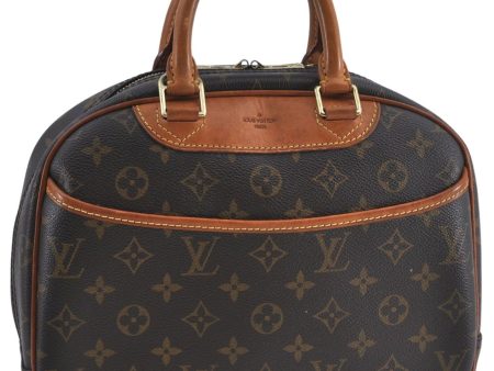 Authentic Louis Vuitton Monogram Trouville Hand Bag Purse M42228 LV J4509 For Sale