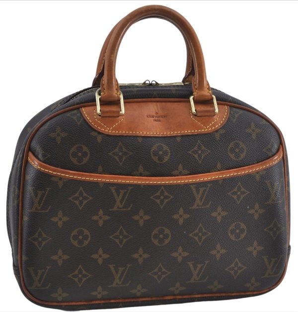 Authentic Louis Vuitton Monogram Trouville Hand Bag Purse M42228 LV J4509 For Sale