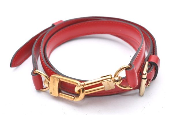 Authentic Louis Vuitton Leather Shoulder Strap Red 40.2-47.2  LV 1966F Cheap