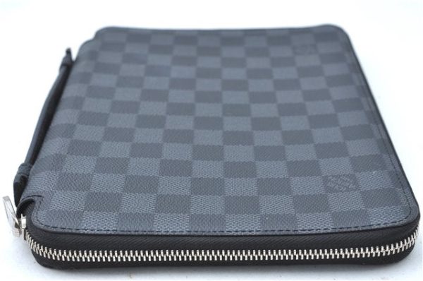 Auth Louis Vuitton Damier Graphite iPad Essential Tablet Case N63034 LV J1252 Online Hot Sale