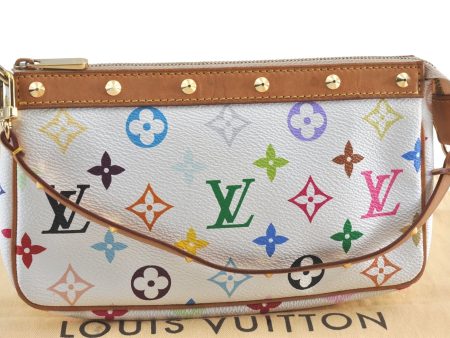 Louis Vuitton Monogram Multicolor Pochette Accessoires Pouch M92649 White J0818 For Cheap