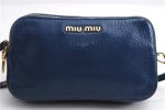 Authentic MIU MIU Leather Hand Pouch Purse 5ARH02 Blue Box 5412E Online Hot Sale