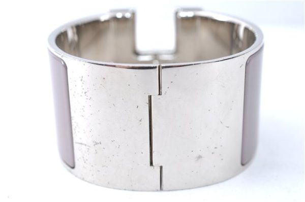 Authentic HERMES Bangle ClicH Silver Light Purple Box J1619 Sale