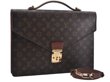 Auth Louis Vuitton Monogram Porte Documents Bandouliere M53338 Briefcase 5179D Cheap