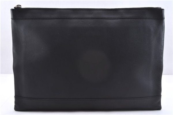 Authentic BALENCIAGA Navy Clip L Clutch Bag Purse Leather 373840 Black 4890E Online