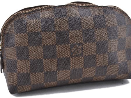 Authentic Louis Vuitton Damier Pochette Cosmetic Pouch Purse N47516 LV 9230C Fashion