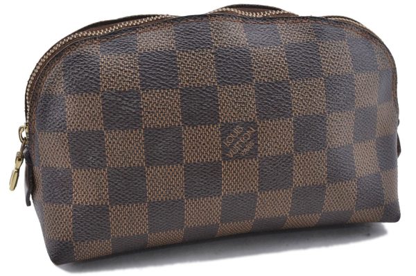 Authentic Louis Vuitton Damier Pochette Cosmetic Pouch Purse N47516 LV 9230C Fashion