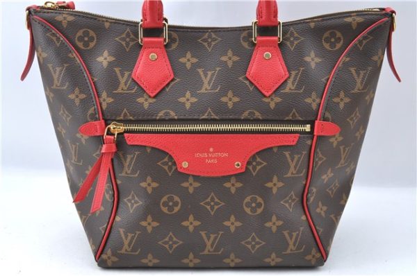 Auth Louis Vuitton Monogram Tournelle PM 2Way Shoulder Tote Bag M44027 Red J1558 Discount