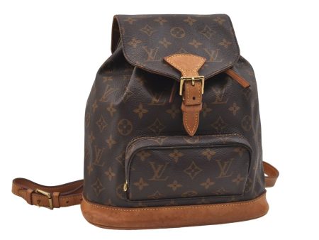 Authentic Louis Vuitton Monogram Montsouris MM Backpack M51136 LV 1423E For Sale