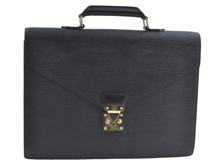 Auth Louis Vuitton Epi Serviette Ambassadeur Black Briefcase M54412 LV J1283 Hot on Sale