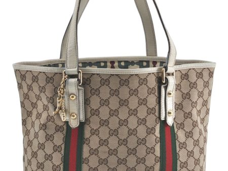 Auth GUCCI Jolie Web Sherry Line Tote Bag GG Canvas Leather 137396 Brown J2160 Online