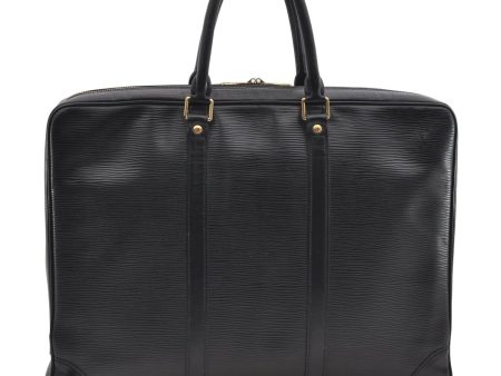 Auth Louis Vuitton Epi Porte Documents Voyage Briefcase Black M59162 LV 1372E Online now