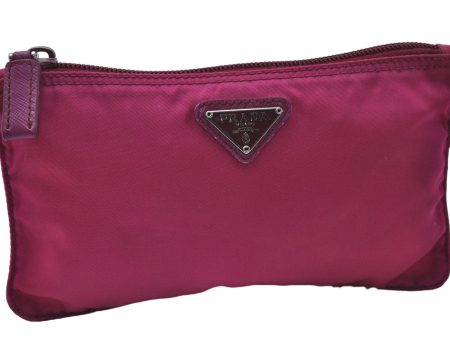 Authentic PRADA Nylon Leather Pouch Purse Pink 6914D Online