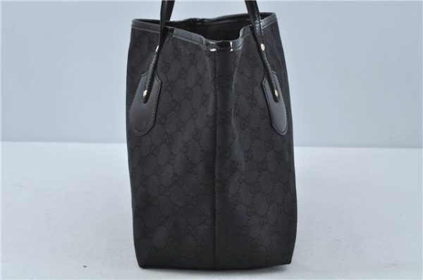 Authentic GUCCI Jolie Shoulder Tote Bag GG Canvas Enamel 211976 Black H2932 For Discount