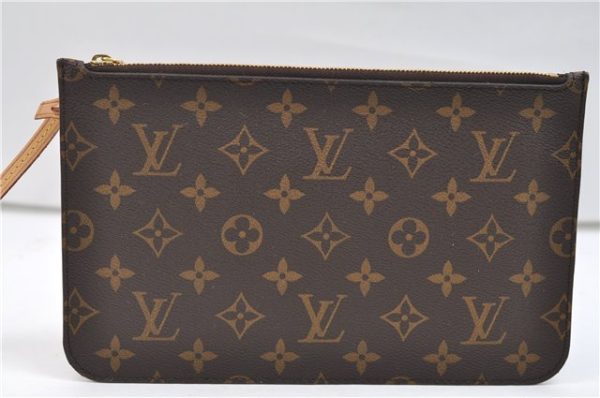 Authentic Louis Vuitton Monogram Neverfull Pouch Purse Clutch Bag Yellow 6090E For Cheap