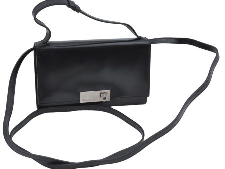 Authentic Ferragamo Gancini Leather 2Way Shoulder Hand Bag Wallet Black J4153 Online