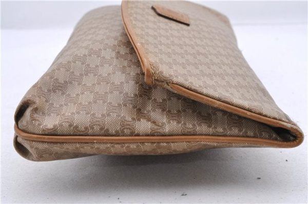 Authentic CELINE Macadam Blason Pattern Clutch Bag Purse PVC Leather Beige 9039C Cheap