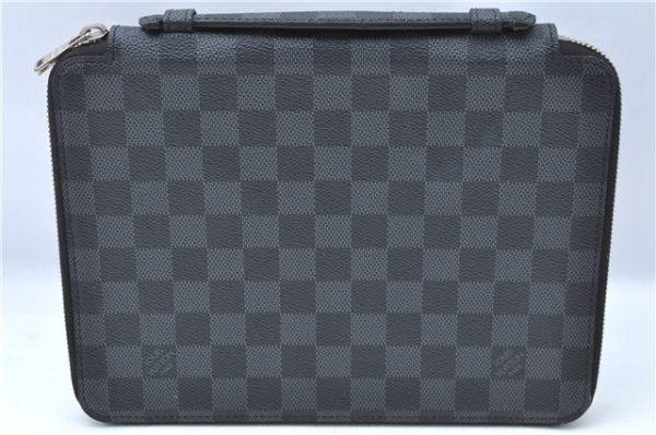 Auth Louis Vuitton Damier Graphite iPad Essential Tablet Case N63034 LV J1252 Online Hot Sale