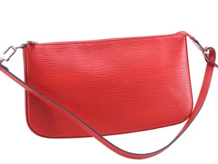 Authentic Louis Vuitton Epi Pochette Accessoires Pouch Red M40776 LV 5429E Online now