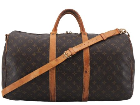 Auth Louis Vuitton Monogram Keepall Bandouliere 50 Boston Bag M41416 LV 0001E For Cheap