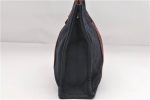 Authentic HERMES Fourre Tout PM Hand Tote Bag Canvas Navy Brown 2919E Sale