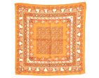 Auth HERMES Petit Carre 40 Scarf Handkerchief Plants Pattern Silk Orange 9633D Fashion