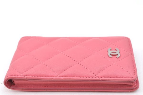 Authentic CHANEL Lamb Skin Matelasse CC Logo Ipod Case Pink J4536 Hot on Sale