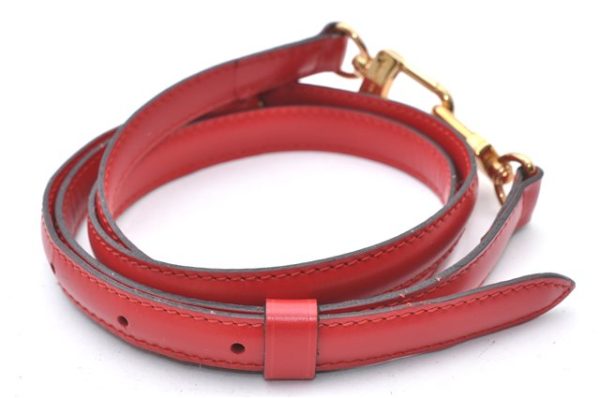 Authentic Louis Vuitton Leather Shoulder Strap Red 40.2-47.2  LV 1966F Cheap