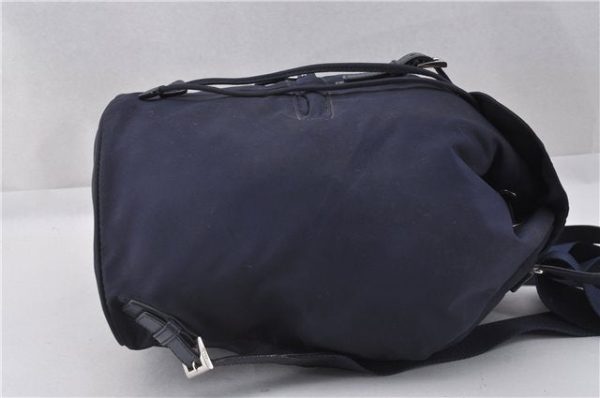 Authentic PRADA Vintage Nylon Tessuto Leather Backpack Navy 1933F Online Hot Sale