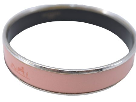 Authentic HERMES Email GM Bangle Moon and Star Motif Gold Light Pink  4146B on Sale