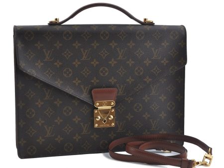 Auth Louis Vuitton Monogram Porte Documents Bandouliere M53338 Briefcase H8317 Hot on Sale