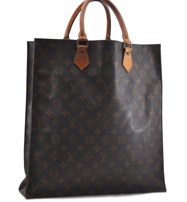 Authentic Louis Vuitton Monogram Sac Plat Hand Bag M51140 LV 4638D Online Sale