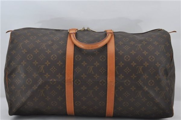 Authentic Louis Vuitton Monogram Keepall 55 Travel Boston Bag M41424 LV 0166F For Cheap