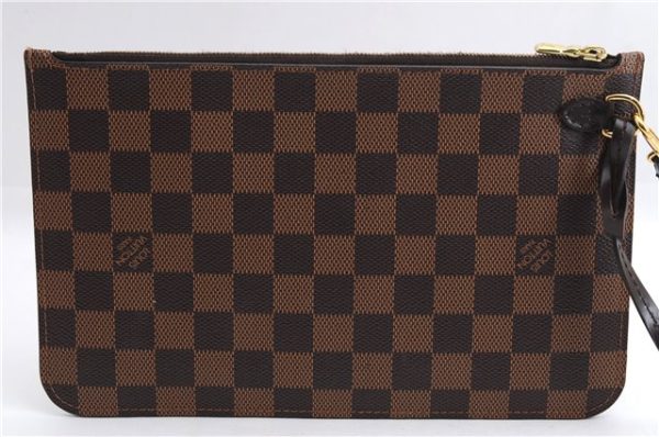 Authentic Louis Vuitton Damier Neverfull Pouch Purse Clutch Bag LV 5456E Online