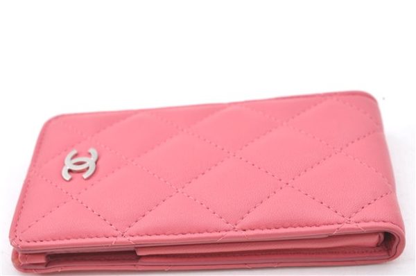 Authentic CHANEL Lamb Skin Matelasse CC Logo Ipod Case Pink J4536 Hot on Sale