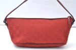 Authentic GUCCI Vintage Hand Bag Pouch Purse GG Canvas Leather 07198 Red 6913E Supply