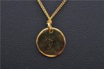 Authentic Christian Dior Logo Gold Plating Necklace Pendant CD J6056 on Sale