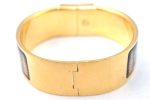 Authentic HERMES Email GM Bangle Vase Motif Gold Black Box J0857 Hot on Sale